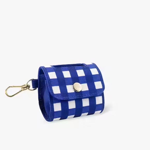 NWT Kate Spade Navy Gingham Doggie Bag Holder - Picture 4 of 4